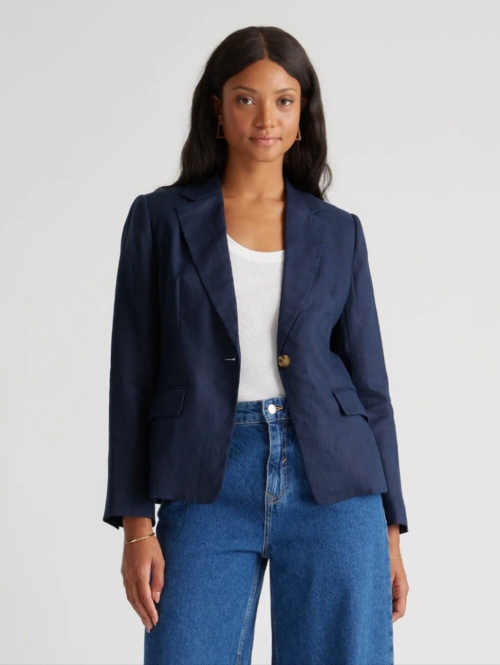 NWT QUINCE 100% European Linen Structured Blazer